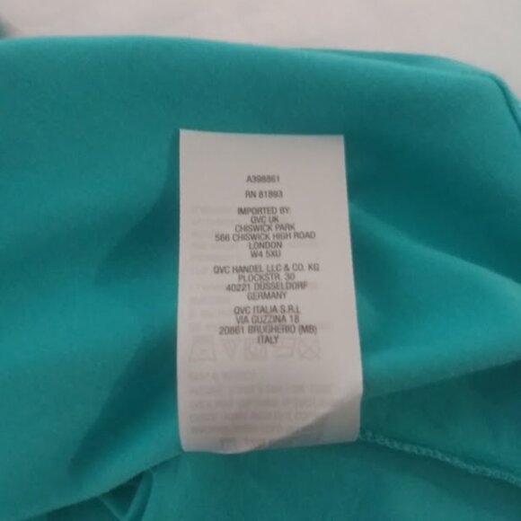 Denim & CO women's size M turquoise blue sleeveless blouse - Picture 12 of 12